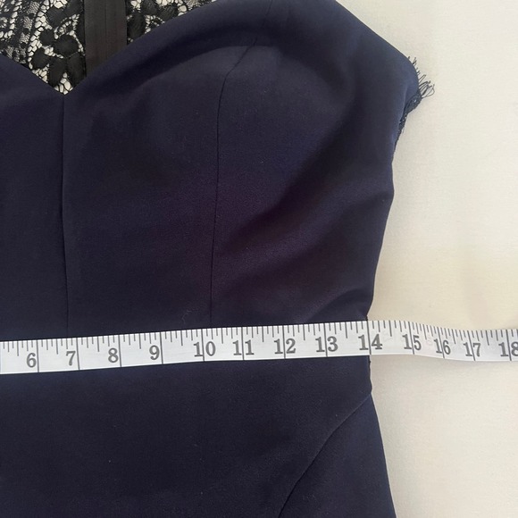 Windsor Navy Formal Dress w/ Lace Back & Front Slit Size L - Picture 8 of 10